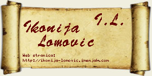 Ikonija Lomović vizit kartica